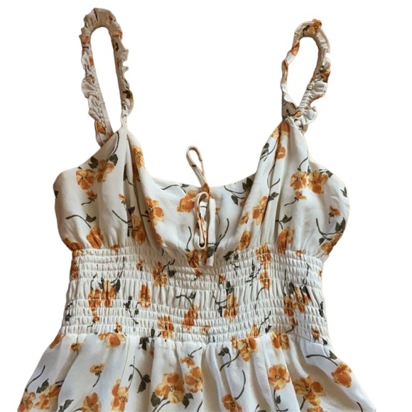 Reformation Elyse Ruffle Tie Front Mini Dress Size 12 - Picture 8 of 11